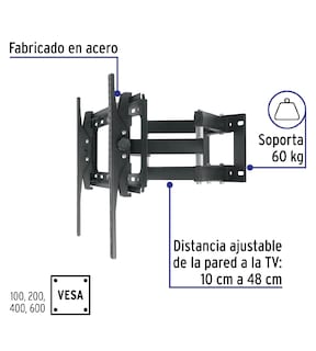 Foto 2 | Soporte Para Pantallas 26'' A 65'' Mov. Angular Y Articulado