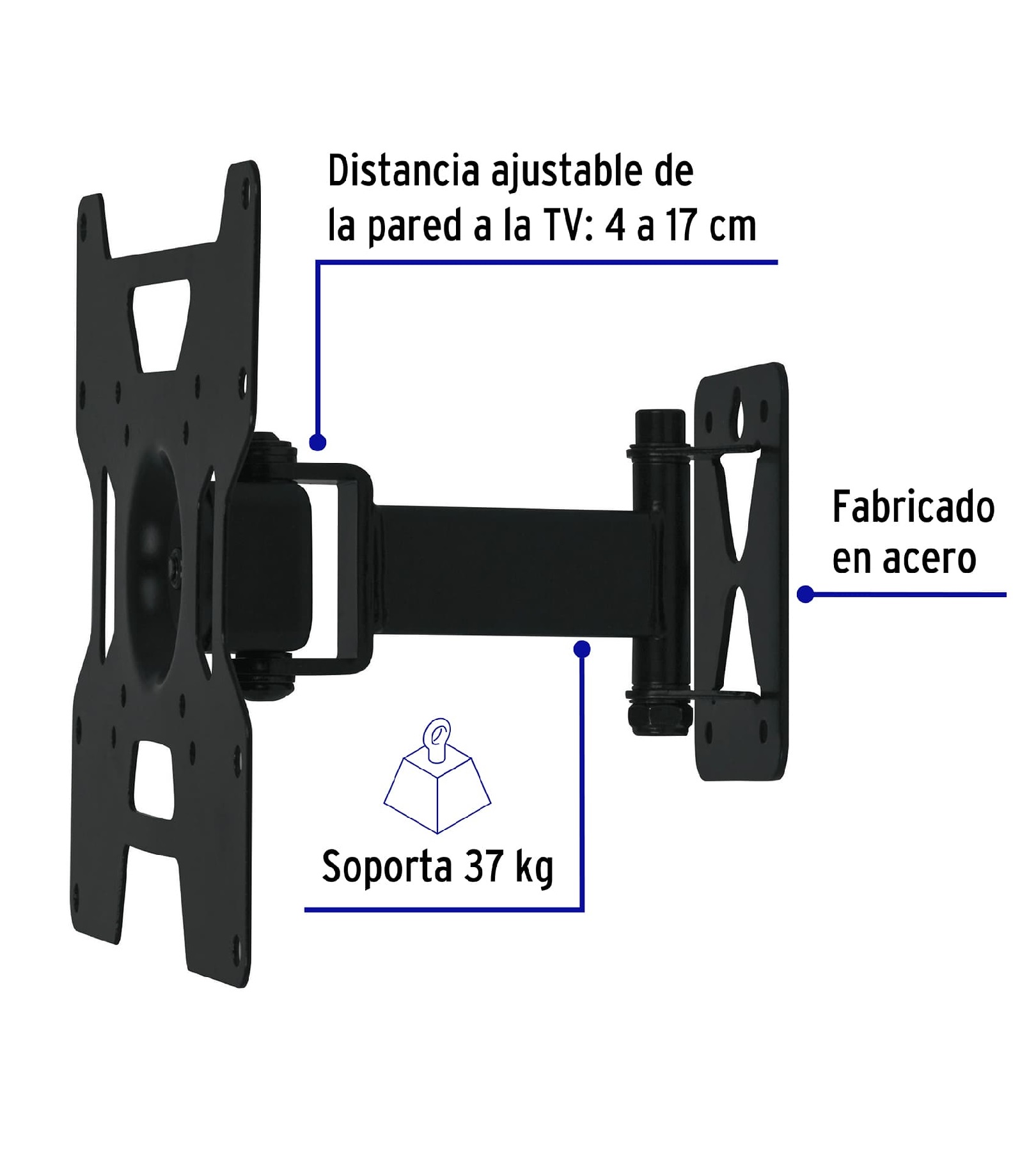 Foto 3 pulgar | Soporte Para Pantallas 23'' A 37'' Mov. Angular Y Articulado