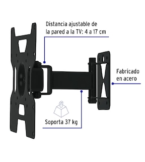 Foto 2 | Soporte Para Pantallas 23'' A 37'' Mov. Angular Y Articulado