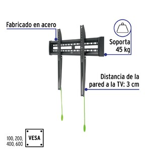Foto 2 | Soporte para Pantallas de 32'' a 70'' Fijo
