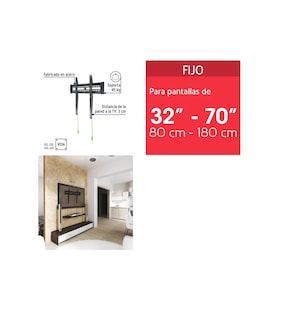 Foto 5 | Soporte para Pantallas de 32'' a 70'' Fijo