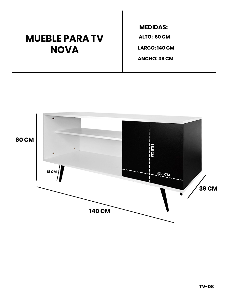 Foto 9 pulgar | Mueble para TV Decomobil Blanco