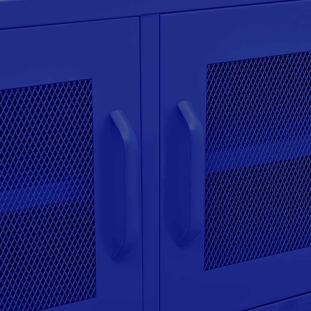 Foto 5 | Mueble Para Tv Vidaxl  Estilo Industrial  Construcción De Acero Azul Marino - Venta Internacional.