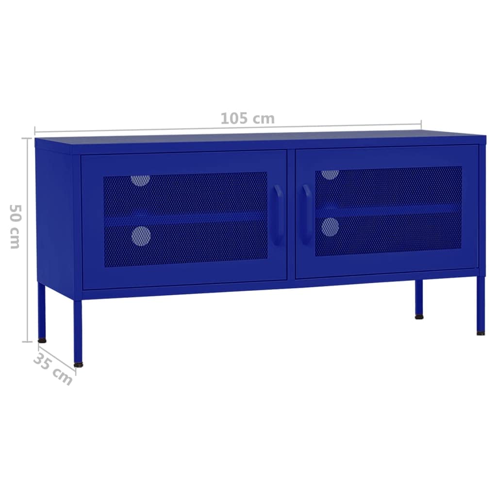 Foto 7 pulgar | Mueble Para Tv Vidaxl  Estilo Industrial  Construcción De Acero Azul Marino - Venta Internacional.