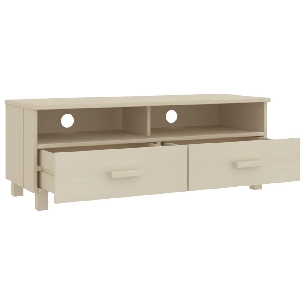 Foto 6 pulgar | Soporte Para Tv Vidaxl Hamar Marrón Miel Con 2 Cajones De Madera De Pino Y Mdf - Venta Internacional.