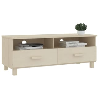 Foto 6 | Soporte Para Tv Vidaxl Hamar Marrón Miel Con 2 Cajones De Madera De Pino Y Mdf - Venta Internacional.