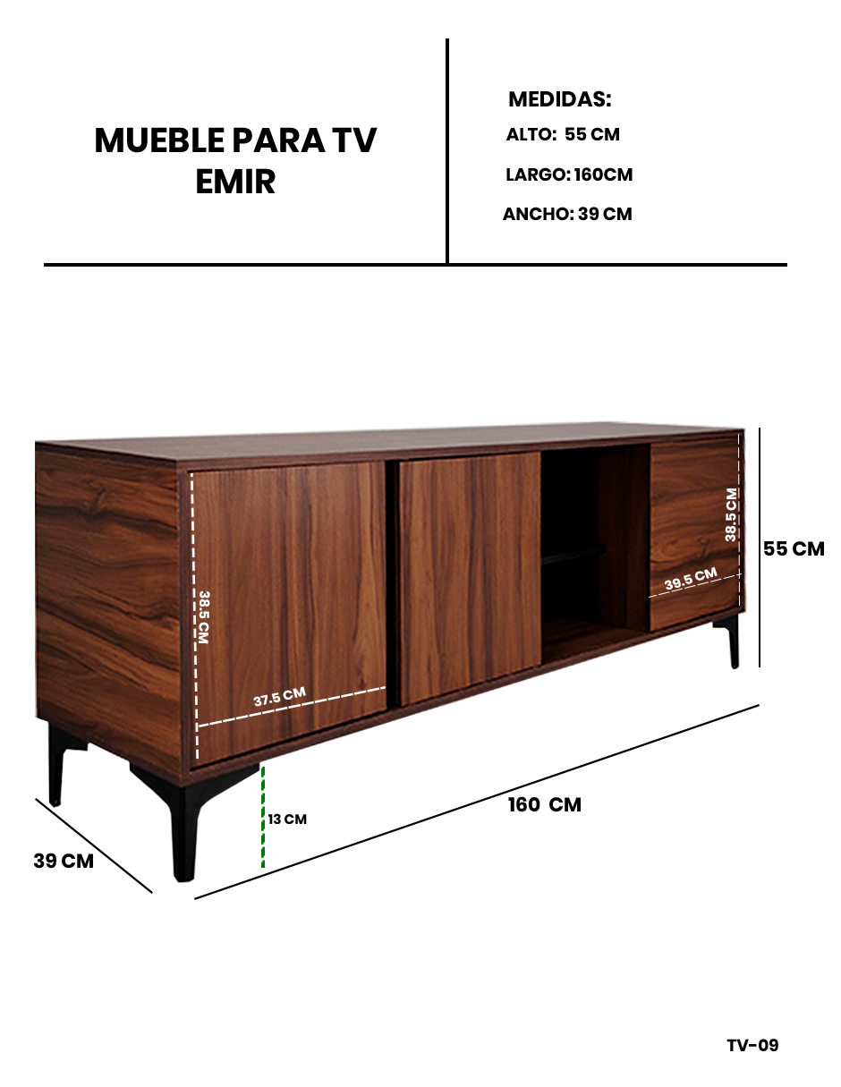 Foto 5 pulgar | Mueble De Tv  Centro De Entretenimiento Minimalista Modelo Emir