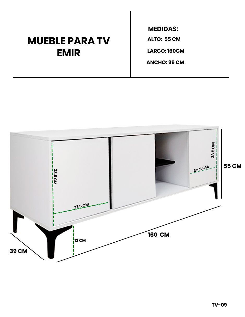 Foto 5 pulgar | Mueble De Tv  Centro De Entretenimiento Minimalista Modelo Emir