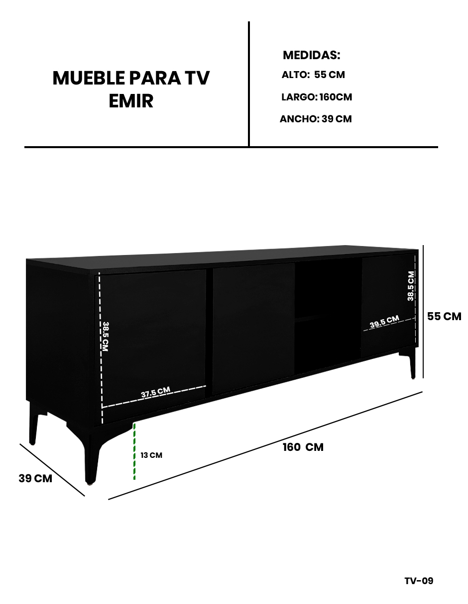 Foto 4 | Mueble De Tv  Centro De Entretenimiento Minimalista Modelo Emir