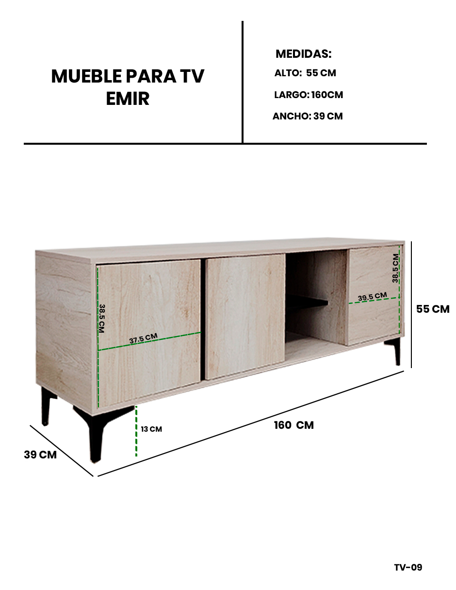 Foto 5 pulgar | Mueble De Tv  Centro De Entretenimiento Minimalista Modelo Emir