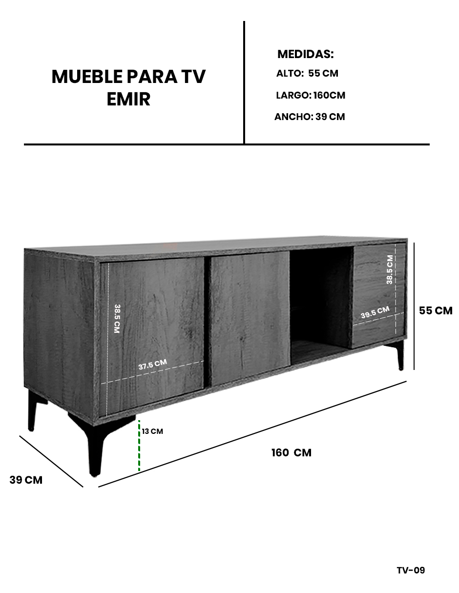Foto 5 pulgar | Mueble De Tv  Centro De Entretenimiento Minimalista Modelo Emir