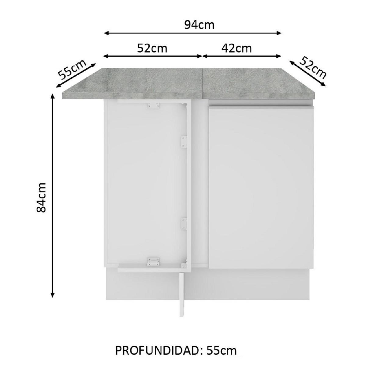 Foto 4 pulgar | Mueble de Cocina Esquinero Madesa G2475009GL color Blanco con 1 Puerta