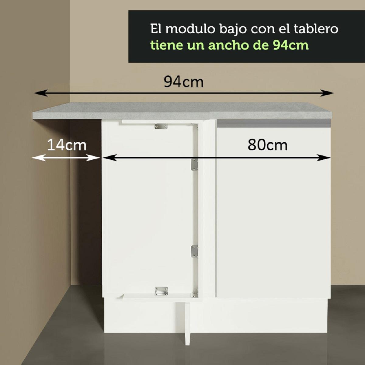 Foto 5 pulgar | Mueble de Cocina Esquinero Madesa G2475009GL color Blanco con 1 Puerta