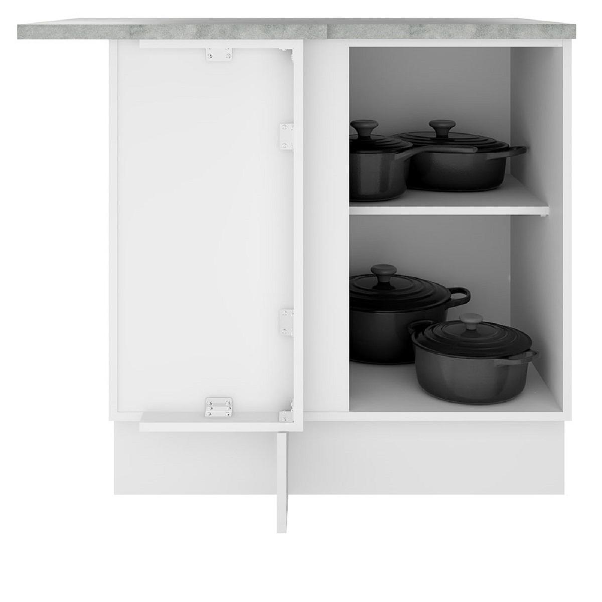 Foto 6 pulgar | Mueble de Cocina Esquinero Madesa G2475009GL color Blanco con 1 Puerta