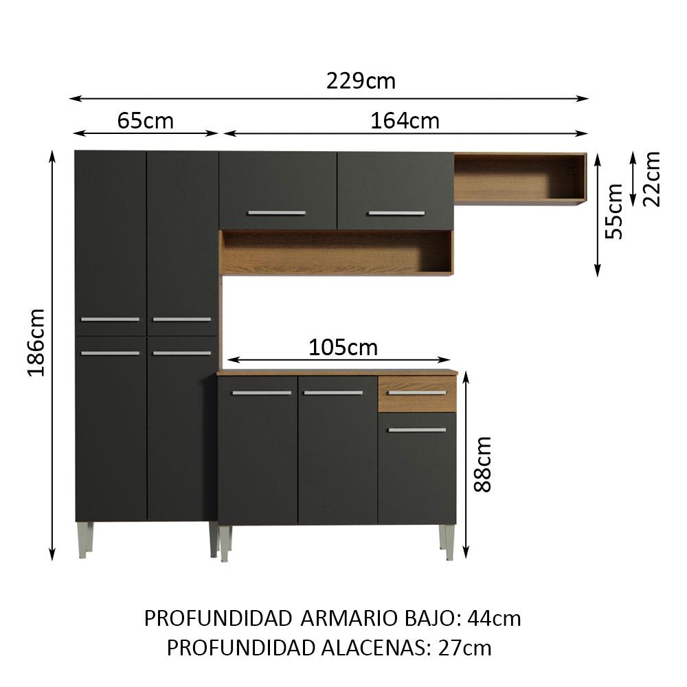 Foto 4 pulgar | Cocina Integral Madesa Emilly Top 229 cm