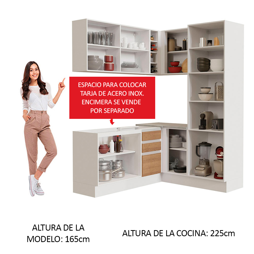 Foto 5 | Armario Esquinero Madesa GCGL3290019B Multicolor 7 Piezas