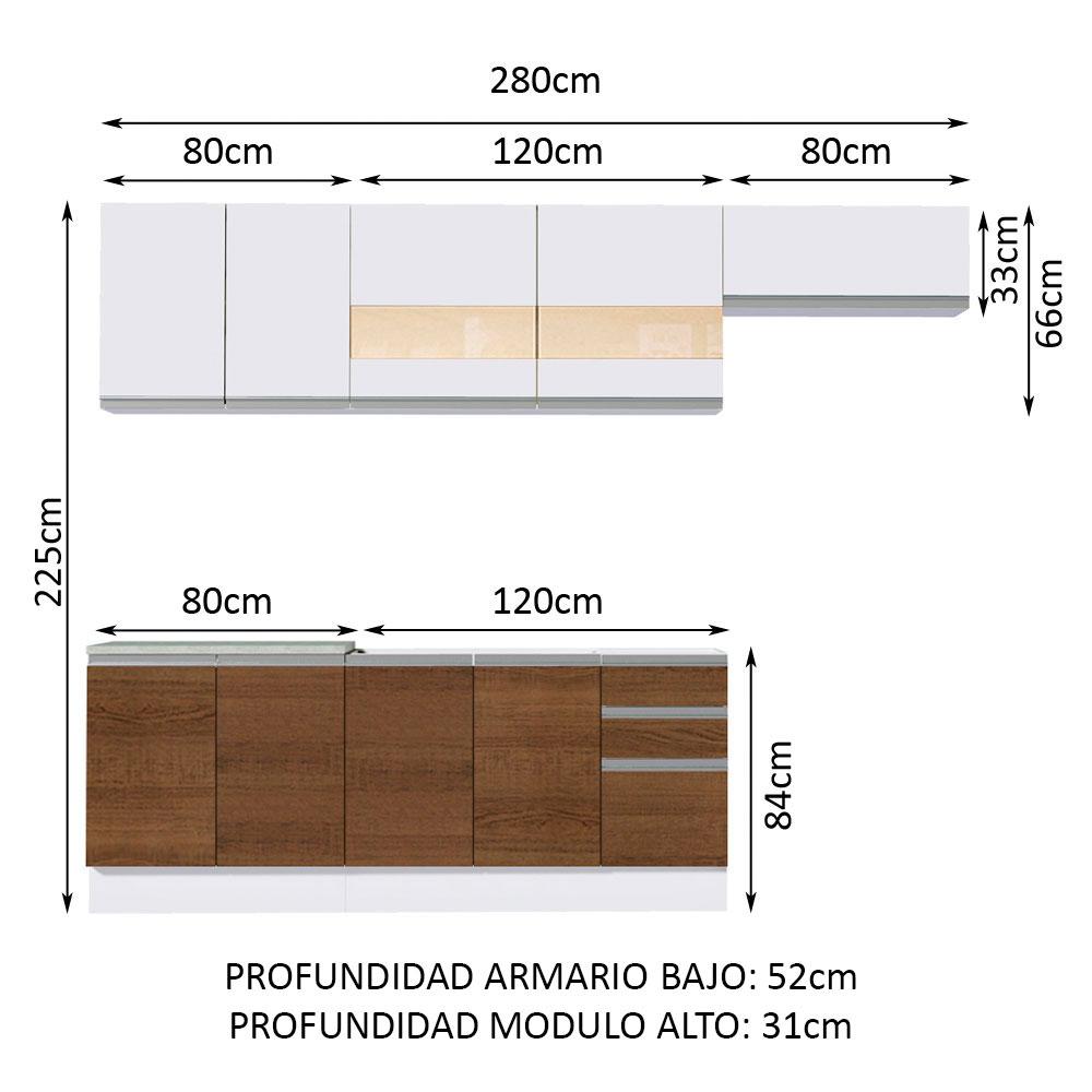 Foto 4 pulgar | Cocina Integral Madesa GRGL280003A8 Multicolor 5 Piezas