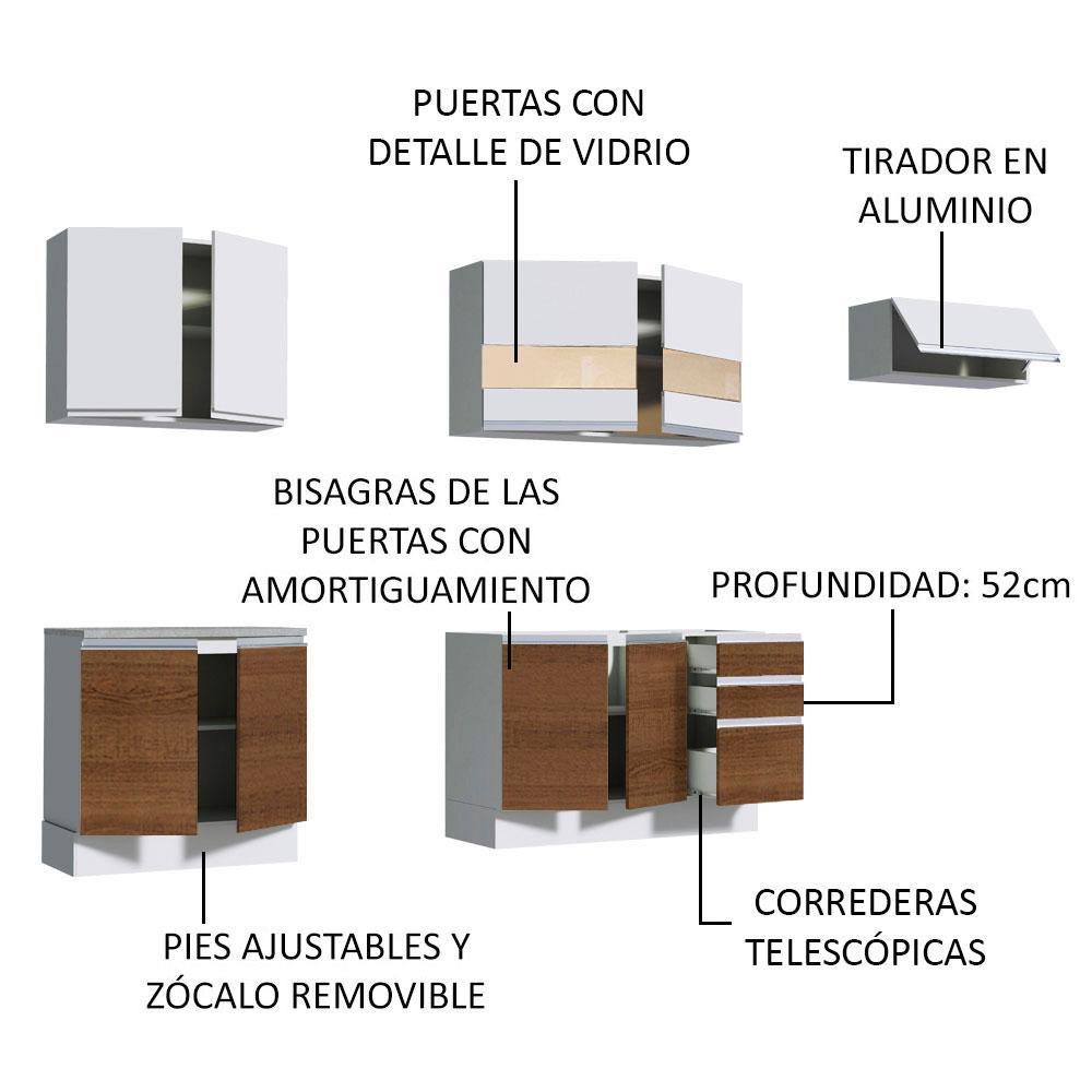 Foto 4 | Cocina Integral Madesa GRGL280003A8 Multicolor 5 Piezas