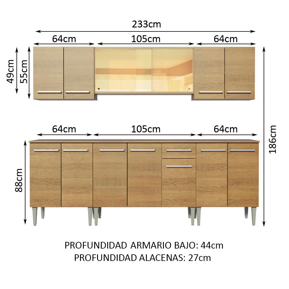 Foto 4 pulgar | Armario de Cocina Madesa GREM2330035Z Color Marrón 6 Piezas