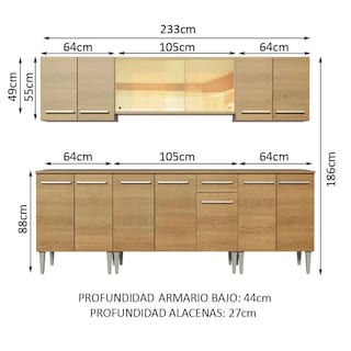 Foto 3 | Armario de Cocina Madesa GREM2330035Z Color Marrón 6 Piezas