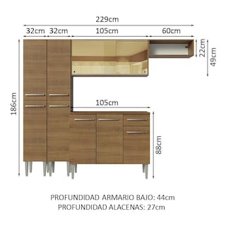 Foto 3 | Cocina Integral Madesa GREM2290095Z color Marrón 5 Piezas