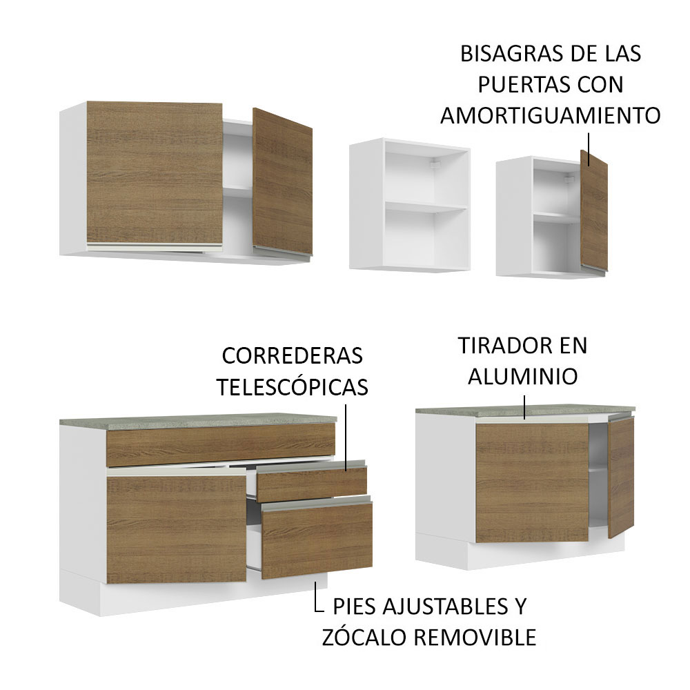 Foto 7 | Armario de Cocina Madesa GRGL2400069B Multicolor 5 Piezas