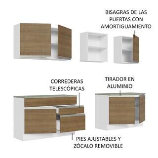 Foto 7 | Armario de Cocina Madesa GRGL2400069B Multicolor 5 Piezas