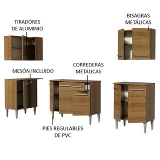 Foto 3 | Cocina Integral Esquinera Madesa GCEM2930015Z color Marrón 5 Piezas