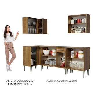 Foto 5 | Cocina Integral Esquinera Madesa GCEM2930015Z color Marrón 5 Piezas