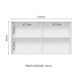 Foto 3 | Armario Madesa color Blanco Glamy 120 CM 2 Puertas con Cristal