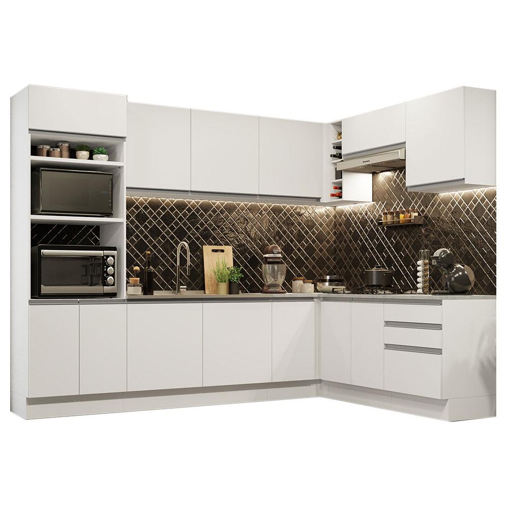 Cocina Esquinera Completa Madesa Glamy 01 Blanco 479 cm