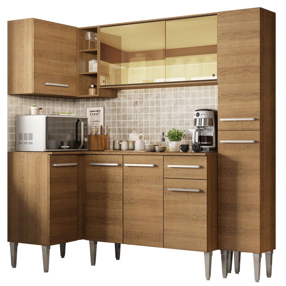 Cocina Integral Esquinera Madesa GCEM2610035Z color Marrón 5 Piezas