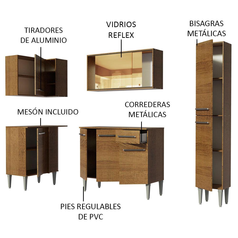 Foto 5 pulgar | Cocina Integral Esquinera Madesa GCEM2610035Z color Marrón 5 Piezas