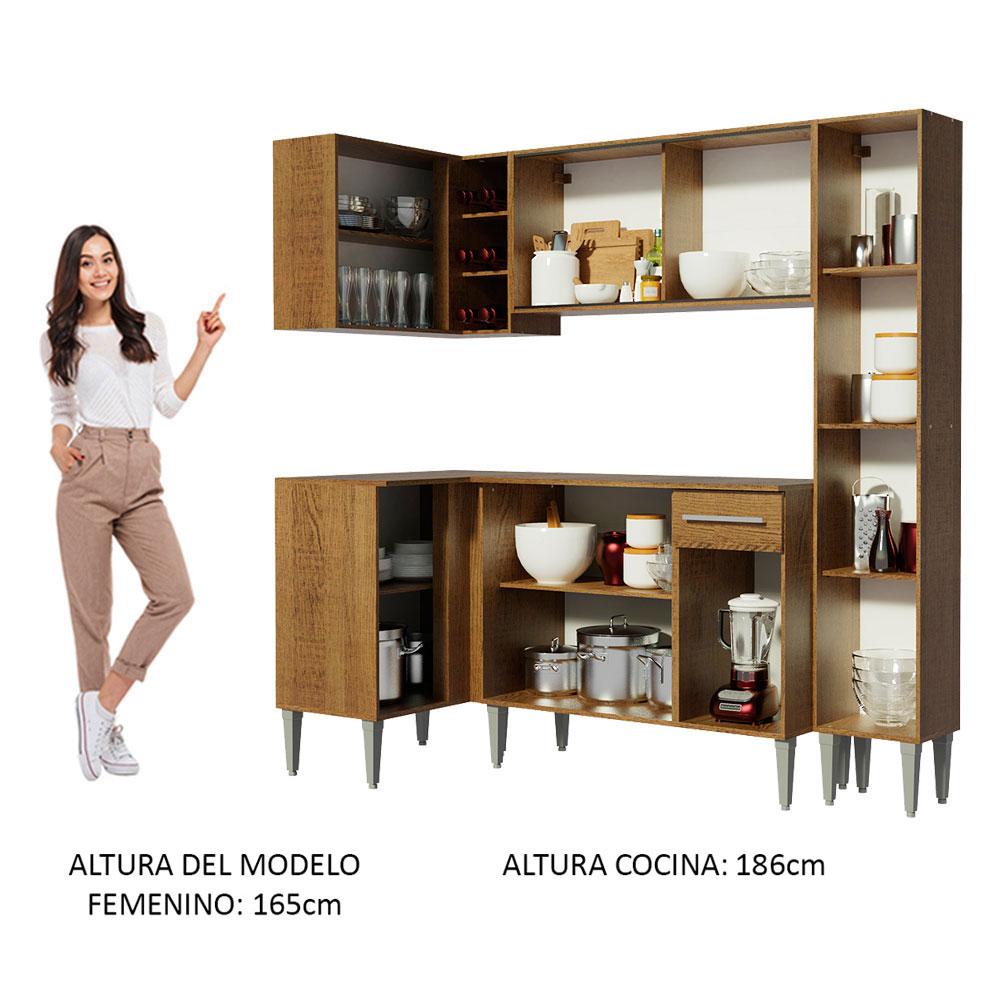 Foto 5 | Cocina Integral Esquinera Madesa GCEM2610035Z color Marrón 5 Piezas
