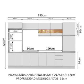 Foto 3 | Armario de Cocina MADESA GRGL33000109 color Blanco 6 Piezas
