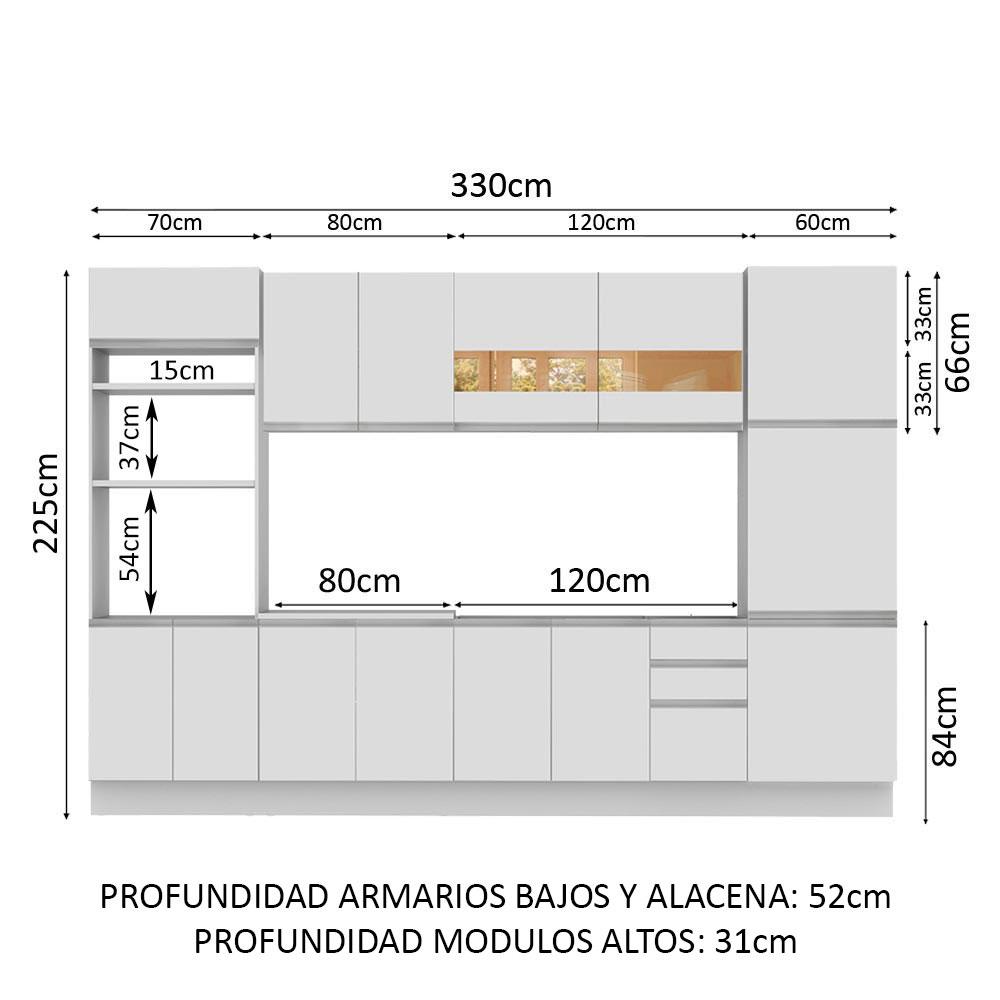 Foto 3 | Cocina Integral Madesa GRGL33000209 color Blanco 6 Piezas