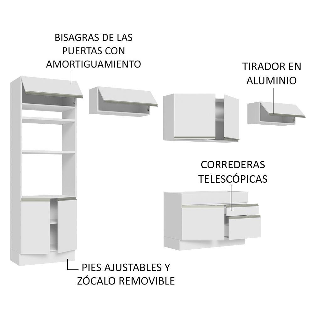 Foto 6 | Cocina Integral Madesa Glamy 350 cm Blanco 01