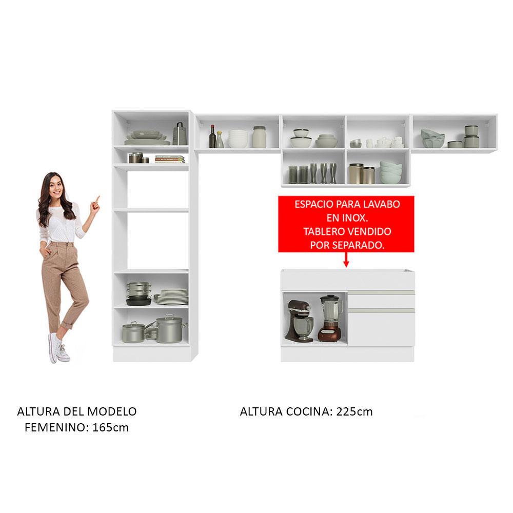 Foto 7 | Cocina Integral Madesa Glamy 350 cm Blanco 01