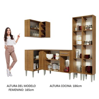 Foto 5 | Cocina Integral Esquinera Madesa Emilly Music 293 cm Marrón 02