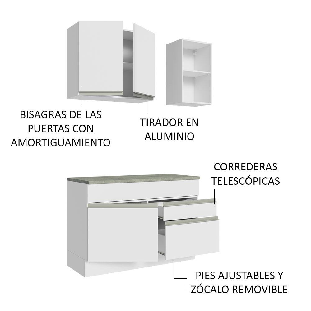 Foto 5 pulgar | Cocina Integral Compacta Madesa 08 Glamy Blanco 120 cm