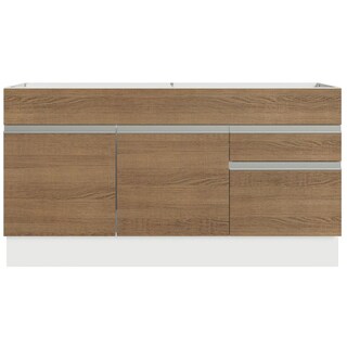 Foto 4 | Mostrador Fregadero Madesa Glamy 150 cm 2 Cajones 2 Puertas Sin Encimera y Fregadero Blanco/Marrón