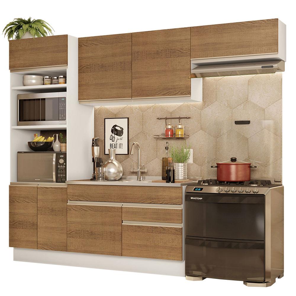 Cocina Integral Completa Madesa 15 Glamy Blanco/Marrón 270 cm