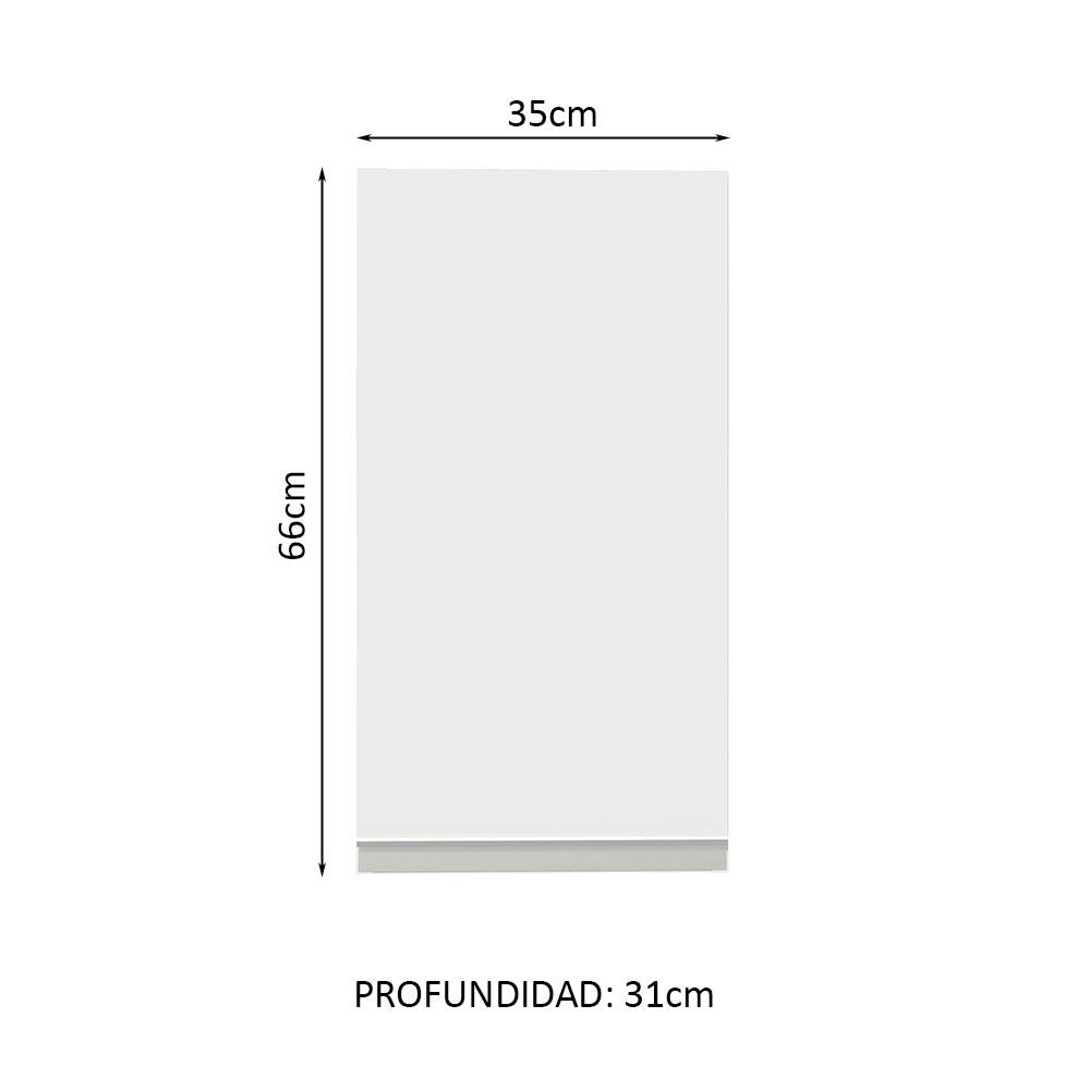 Foto 4 pulgar | Armario Aéreo Madesa Glamy 35 CM 1 Puerta Blanco