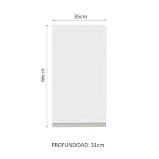 Foto 3 | Armario Aéreo Madesa Glamy 35 CM 1 Puerta Blanco