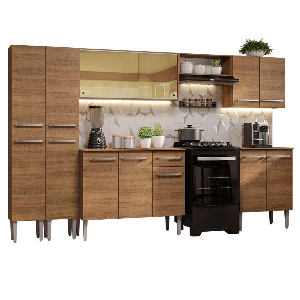 Cocina Integral Completa Madesa 05 Emilly Marrón 293 cm