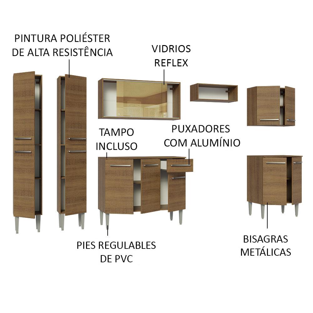 Foto 5 pulgar | Cocina Integral Completa Madesa 05 Emilly Marrón 293 cm