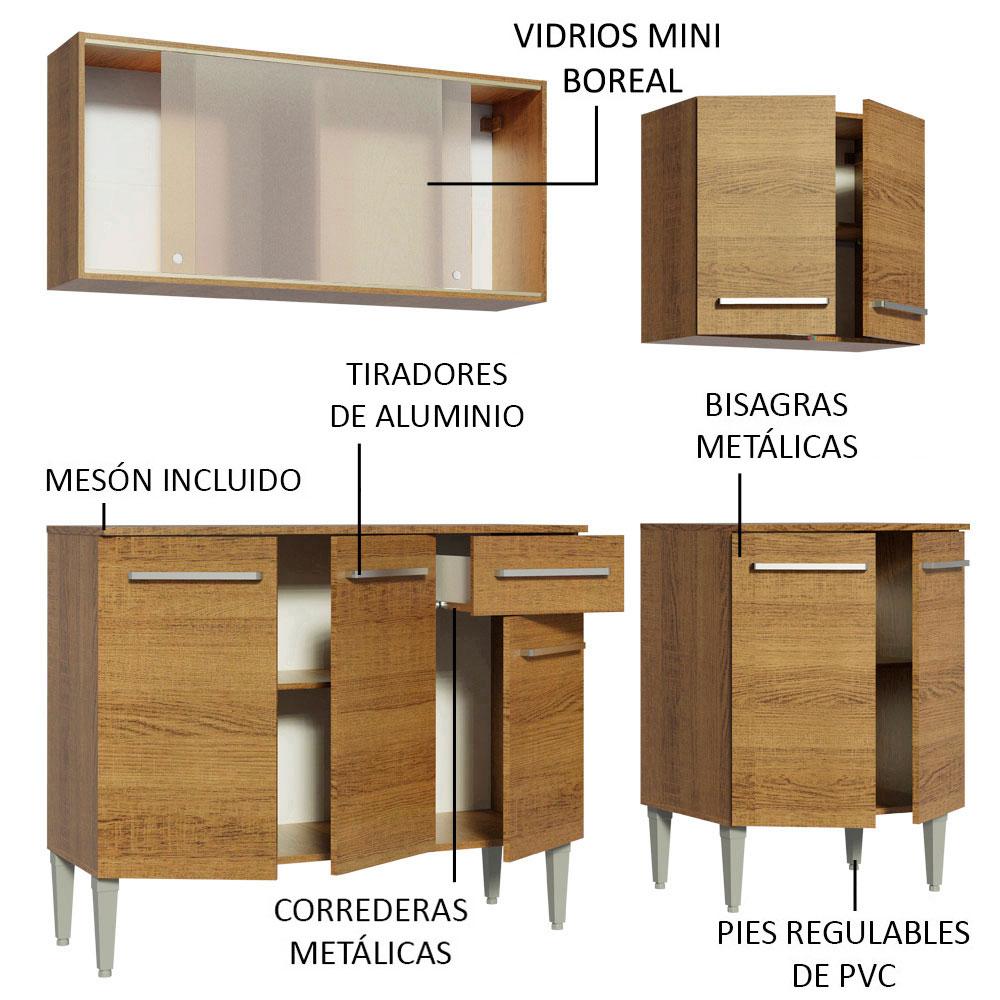 Foto 5 pulgar | Armario de Cocina Madesa GREM1690035Z color Marrón 4 Piezas