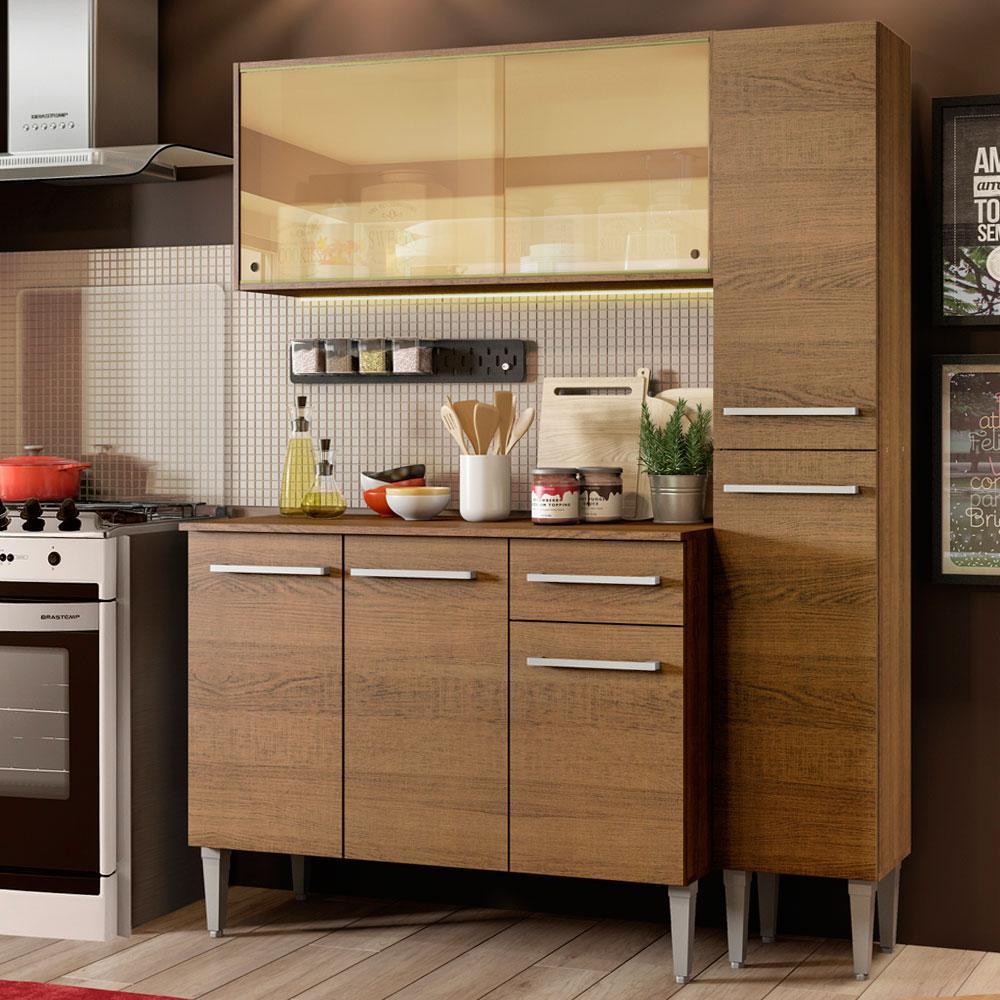 Foto 3 pulgar | Cocina Integral Compacta Madesa 03 Emilly Oro Marrón 137 cm