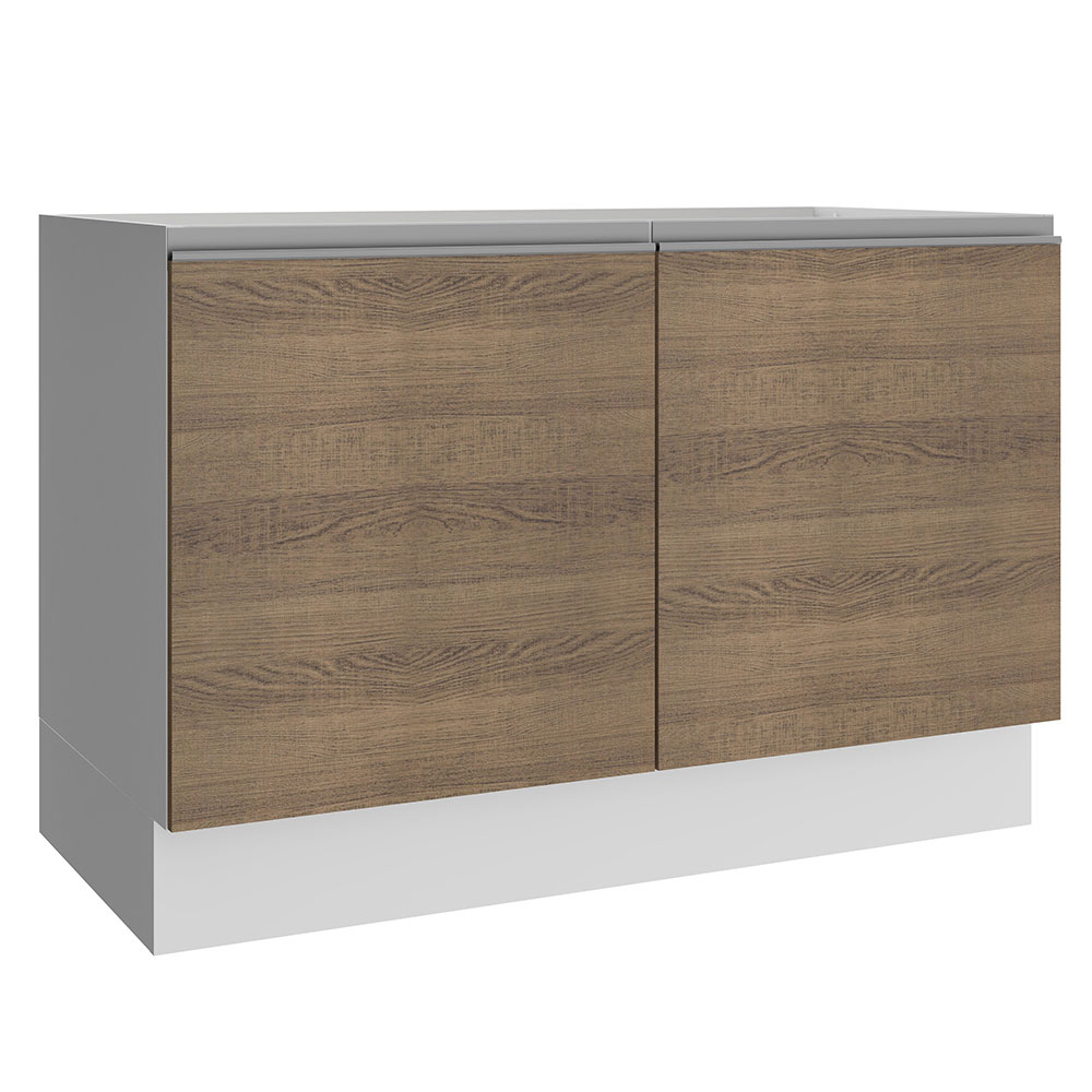 Foto 1 | Mueble Fregadero Madesa G241209BGL color Blanco y Marrón Glamy 120 CM 2 Puertas sin Encimera y Fregadero