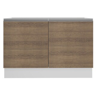 Foto 2 | Mueble Fregadero Madesa G241209BGL color Blanco y Marrón Glamy 120 CM 2 Puertas sin Encimera y Fregadero